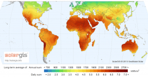 Solar insolation map